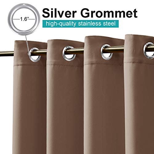 NICETOWN Gazebo Curtains Outdoor Waterproof, Patio Privacy Panels Thermal Insulated Blackout Privacy Grommet Sunlight Blocking Curtains for Gazebo, Porch, Pavilion, W52 x L108, Tan, 1 Panel - WoodArtSupply