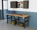 SPECRAFT 84“ Adjustable Heavy Duty Workbench with 4 AC Outlet and 2 USB Ports Power Outlets, 5000 Lbs Capacity, Rubber Wood Top for Garage, Workshop, Office SPECRAFT