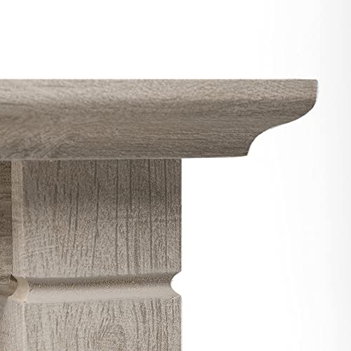 Bush Furniture Key West 60W L Shaped Desk Set with Mobile File Cabinet & Tall Bookcase in Washed Gray Bush Business Furniture