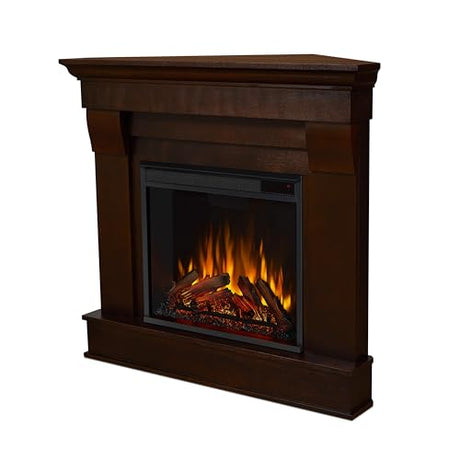 Real Flame Chateau 41" Corner Electric Fireplace with Mantel for Living Room or Bedroom, Replaceable Fireplace Insert Heater, Realistic Log and Flame Effect, Remote Control, Timer. Real Flame