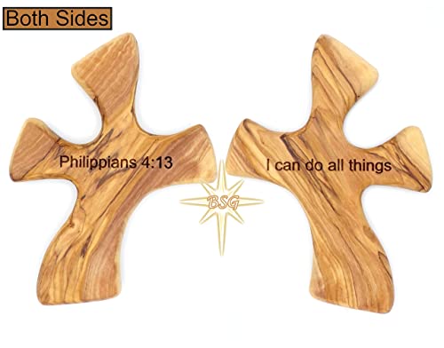 Dacaret Factory Healing Cross | Olive wood | 5'' fits in the hand for praying | Confirmation, First Communion Gifts | Loss of a dear one | Memorial | Christmas Gift (With Engraving) - WoodArtSupply