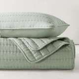 ROARINGWILD Sage Green Twin Size Quilt Bedding Sets with 1 Pillow Sham, Lightweight Soft Bedspread Coverlet, Quilted Blanket Thin Comforter Bed Cover for All Season, 2 Pieces, 68x90 inches ROARINGWILD