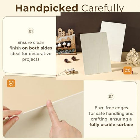 12 Pack Basswood Sheets 12"x16"x1/8", 3mm Basswood for Laser Cutting, Wood for Laser Cutting and Engraving, Laser Engraver Blanks, DIY Architectural Models Making, Wood Engraving lilLittle