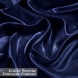 MILVOWOC 6 Pcs Navy Blue Satin Duvet Cover Full/Queen Size Set, Silky Bed Duvet Cover Ultra Soft Comforter Cover, 1 Satin Duvet Cover, 1 Body Pillowcase, 4 Pillow Cases (No Comforter) MILVOWOC