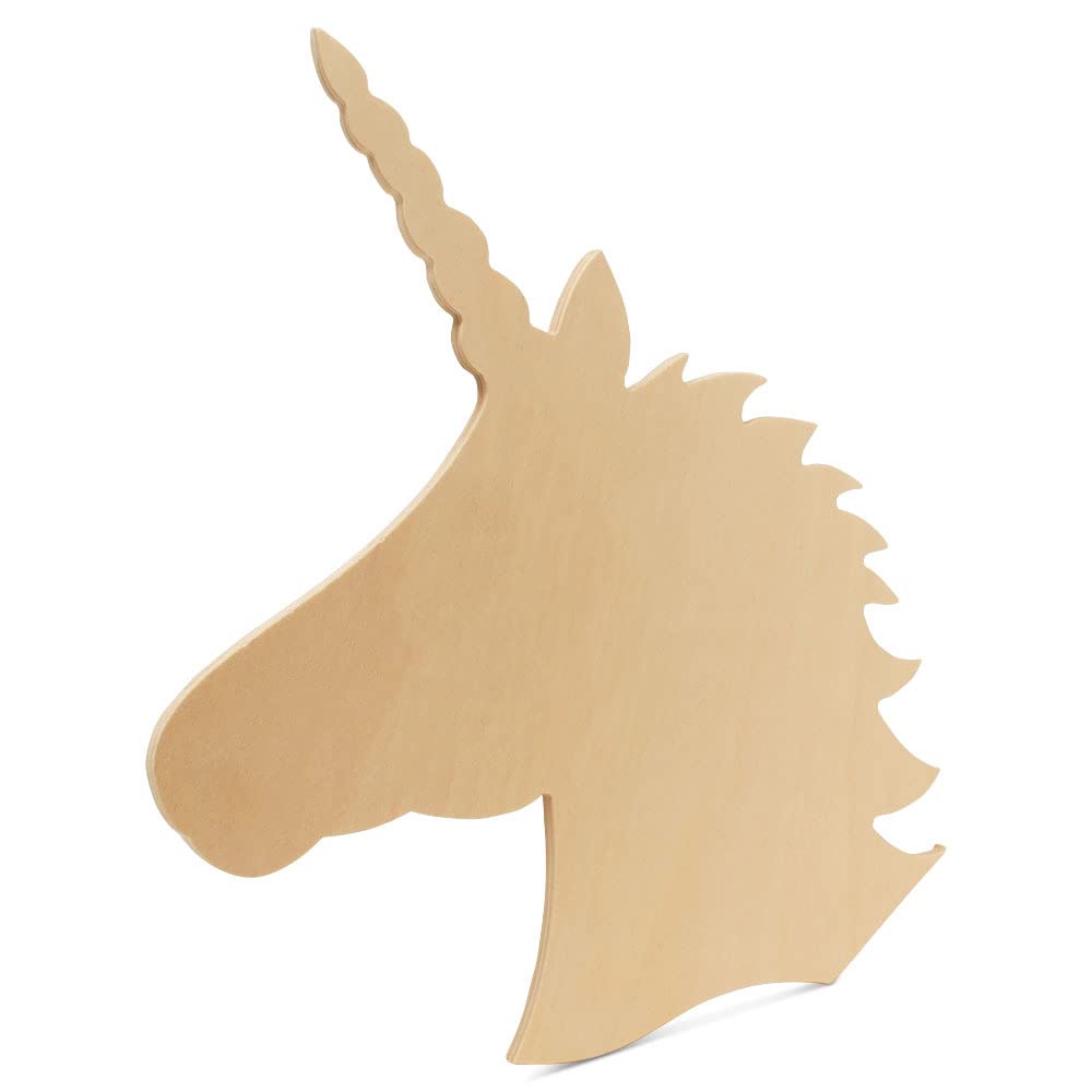 Unicorn Wood Cutouts 12-inch, Pack of 1 Unfinished Wood Crafts Blank, Wooden Shapes for Crafts & Party Decor, by Woodpeckers Woodpeckers