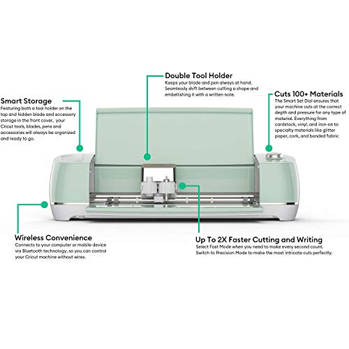 Cricut Explore Air 2 - A DIY Cutting Machine for all Crafts, Create Customized Cards, Home Decor & More, Bluetooth Connectivity, Compatible with iOS, Android, Windows & Mac, Blue, 2006519 Cricut