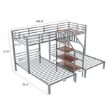 Bellemave Triple Metal Bunk Bed for 3 Kids, Twin Over Twin Over Twin Size Bunk Bed Bellemave