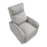 Lexicon Corduroy Pushback Recliner Chair Armchair Push Back Recliner, Solid Wood Frame and Metal Base, Easy Assembly Small Soft Single Sofa Accent Chair for Living Room/Office/Apartment, Light Grey