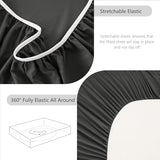 CozyLux Extra Deep Pocket Queen Sheet Set - 6 Piece Sheets Queen Size Bed Set - Fits Up to 21 inches Mattresses Queen Sheets，Breathable Queen Bed Sheets & Pillowcases - Easy & Secure Fit, Dark Grey CozyLux