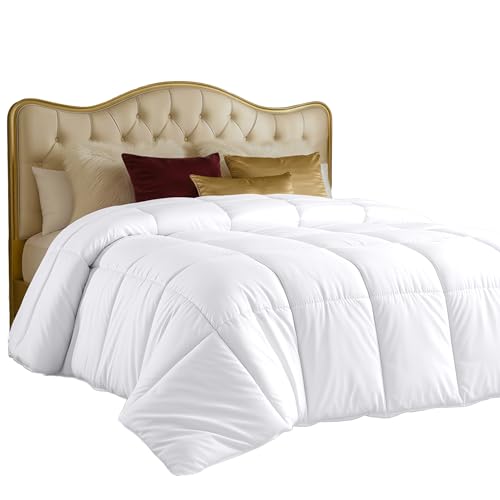 Utopia Bedding Comforters California King Size, All Season Duvet Insert, Down Alternative Box Stitched Bed Comforter with Corner Tabs, Machine Washable (White) Utopia Bedding