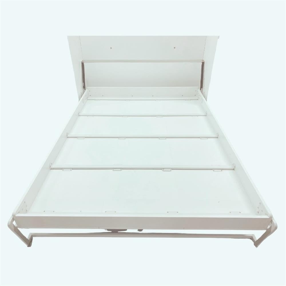 Pemberly Row Modern Engineered Wood Flexible Slat System Dual-Mounted 65-inch Queen Murphy Bed Sturdy in White Pemberly Row