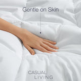 Casual Living Twin XL Duvet Insert Comforter Cooling Blanket Lightweight Hypoallergenic Reversible White Comforter Fluffy Bedding Down Alternative Washable for College Dorm Essentials, Twin XL, White CASUAL LIVING