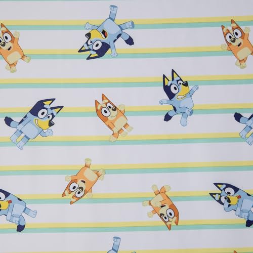 Bluey 4 Piece Toddler Bedding Set – Includes Comforter, Sheet Set – Fitted Top Sheet Reversible Pillowcase for Boys or Girls Bed, Blue Bluey