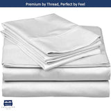 Cottingon 4 Piece Full XL Dorm Bedding Set for College, 100% Long Staple Premium Egyptian Cotton, Soft Bed Sheets, Fits Upto 15" Deep Mattress 54"X80" Extra Long, White Cottingon