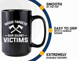 Axe Throw Coffee Mug 15oz Black -Wood targets - Sport Game Tomahawk Target Throwing wooden Competition Hunting Luxe Gifting