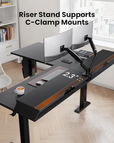 ErGear L Shaped Electric Standing Desk, 63" Ergonomic Corner Height Adjustable Desk with Drawers, Sit Stand Computer Table with Storage for Work Office Home, Black ErGear