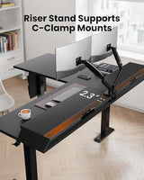 ErGear L Shaped Electric Standing Desk, 63" Ergonomic Corner Height Adjustable Desk with Drawers, Sit Stand Computer Table with Storage for Work Office Home, Black ErGear