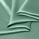 Manyshofu Satin Queen Sheets 4 Piece Set - Luxury Cooling Bedding Set, Sage Green - Fitted Sheet, Flat Sheet, 2 Pillow Cases Manyshofu