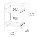 Acrylic Record Player Table with Storage Shelf, Clear Side Table Nightstand (Clear, Medium) Acrylicolor