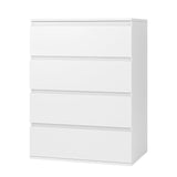 FOTOSOK 4 Drawer Dresser, White Dresser Modern Storage Chest of Drawers 23.6L x 15.7W x 31.5H in, White Dresser Storage Cabinet with 4 Drawers for Home Office, White FOTOSOK