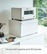 Yamazaki Home Tower Bread Box Keeper Holder Container, Metal Bread Holder Saver, Slim Space Saving Counter Storage - Horizontal - Steel YAMAZAKI