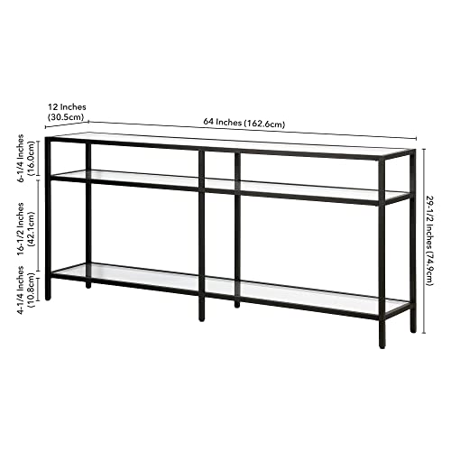 Henn&Hart 64" Wide Rectangular Console Table in Blackened Bronze, Entryway Table, Accent Table for Living Room, Hallway Henn&Hart