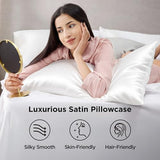 Bedsure King Size Satin Pillowcase Set of 2 - Pure White Silky Pillow Cases for Hair and Skin with Envelope Closure, Similar to Silk Pillow Cases, Gifts for Women Men, 20x36 Inches, 2pcs Bedsure