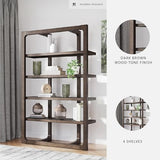 Signature Design by Ashley Breckington Contemporary Wood Framed 76" Bookcase with 4 Shelves, Dark Brown Signature Design by Ashley