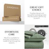 EVERGRACE Cross Stitch Pre-Washed Cotton Quilt Bedding Set King Size, Oversized 3 Pieces Lightweight Bedspread Coverlet for All Season, with 2 Matching Shams, Olive Green,108"x96" EVERGRACEHOME