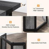 knoworld Industrial Dining Table for 6-8 People, 71" Large Long Wooden Kitchen Table with Sturdy Metal Frame & Brown Finish, Rustic Style Rectangular Dinner Table for Dining Room, Kitchen (Oak Gray) knoworld