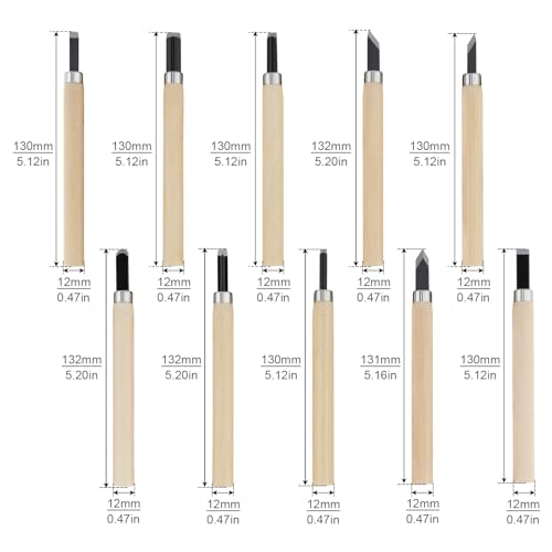 OriGlam 10pcs Professional Wood Carving Chisel Set, Carbon Steel Wood Carving Tools, Woodworking Chisels Wood Chisel Kits, Power Grip Carving Tools Great for Carving Woodworking Beginners & Kids OriGlam