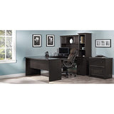 Realspace® Broadstreet 65" W U-Shaped Executive Desk, Walnut Realspace
