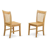 East West Furniture Capri 5 Piece Kitchen Set for 4 Includes a Rectangle Table and 4 Dining Room Chairs, 36x60 Inch, Oak East West Furniture