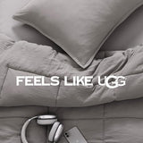 UGG Leonora Comforter Set with 1 Pillow Sham Lightweight Down Alternative Blanket Reversible All Season Washable and Hypoallergenic Bedding Set for College Dorm, Twin/Twin XL, Light Grey UGG