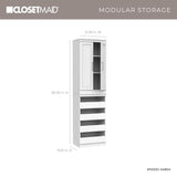 ClosetMaid Modular Storage 21.38-inch W 3-Shelf 4-Drawer Tower Wood Closet System, White ClosetMaid