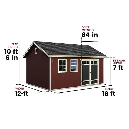 Handy Home Products Scarsdale 12x16 Do-it-Yourself Wooden Storage Shed Tan Handy Home Products