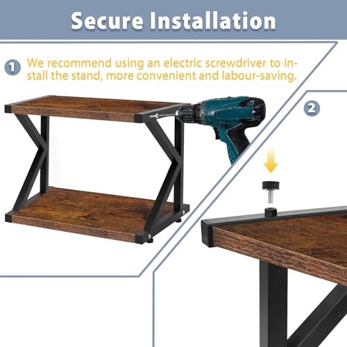 STANDNEE Printer Stand Multi-Purpose Printer Shelf for desk,Wood Stand with Storage Home Office Desktop Printer Stand with Anti-Skid Feet (1-Tier) STANDNEE