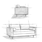 SIMPLIHOME Morrison 72-inch Wide Sofa in Caramel Brown Top Grain Genuine Leather, Mid-Century Modern-Style Loveseat for Living Room, Single Bench Cushion, Removable Back Cushions, 2 Bolster Pillows SIMPLIHOME