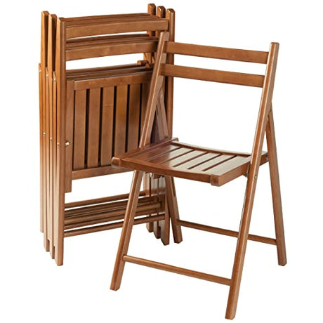 Winsome Robin 4-PC Folding Set Teak Chair, 17.64 x 20.1 x 32.28 Winsome