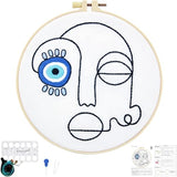Beginner Embroidery Starter Kits, Abstract Embroidery Kits for Beginners Adults, Stamped Cross Stitch Kits for Beginners Adults Craft Kits for Women, Entire Set of Embroidery Supplies & Video Tutorial