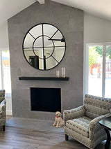 Joel's Antiques, Basic Black, 78" x 7" Deep x 3" Thick, Rustic Floating Mantel Shelf, USA Handmade, Ebony Matte Clear Coat Finish, Patented Hidden Floating Shelf Bracket joelsantiques