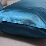 Silky Satin Pillowcase for Hair and Skin Slip Pillow Cases Set of 2 - Satin Cooling Pillow Covers with Envelope Closure (Teal, Queen(20"x30")) UNIKEA