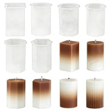 YRIHJIXQ 6Pcs Silicone Candle Molds Set Cylinder & Hexagon & Square Pillar Candle Molds with Different Textures for DIY Soy Wax Candles Resin Soap Plaster Home Decor 2.83in