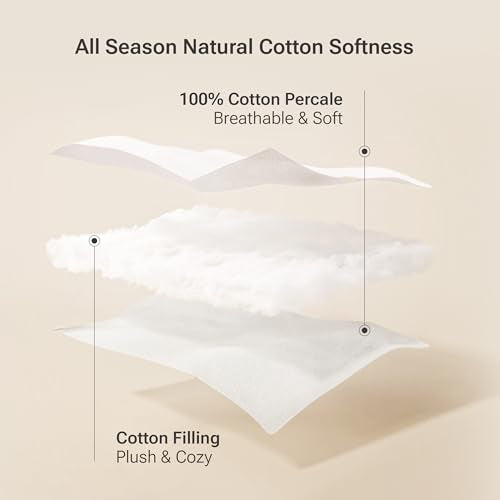 Sleep Philosophy Full Mattress Pad, Cotton Mattress Protector Classic Cloud Quilted Bed Cover, All Natural Breathable Mattress Topper Fitted Pocket Fits Up to 18", Machine Washable, White Sleep Philosophy