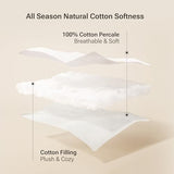 Sleep Philosophy Full Mattress Pad, Cotton Mattress Protector Classic Cloud Quilted Bed Cover, All Natural Breathable Mattress Topper Fitted Pocket Fits Up to 18", Machine Washable, White Sleep Philosophy