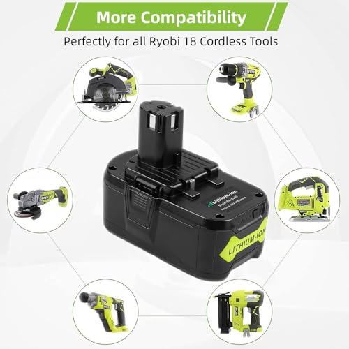 ARyee 6.0Ah 18V Replacement Battery for Ryobi All 18V Lithium Battery P102 P103 P105 P107 P106 P108 P109 Ryobi ONE+ Plus 18V Battery Cordless Power Tool ARyee