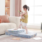 Givjoy Foldable Floor Mattress for Kids, Glow in The Dark Dinosaur Toddler Washable Folding Floor Mat for Nap Daycare, Child Trifold Futon Sofa Bed with Storage Bag for Playroom Girls and Boys Blue Givjoy