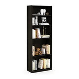 FURINNO JAYA Simply Home 5-Shelf Bookcase, 5-Tier, Espresso Furinno