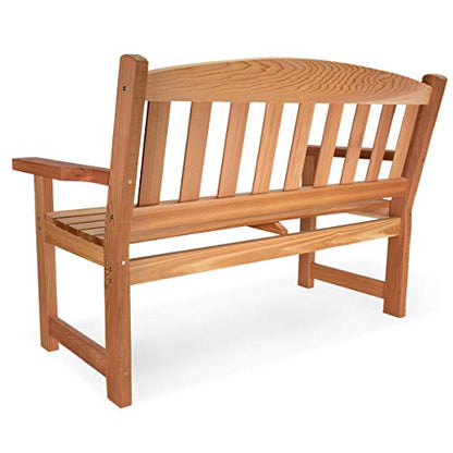 All Things Cedar GB48 Garden Bench Wood | Outdoor Bench, Real Wood Bench Chair | Handcrafted Comfort, Durable Patio Bench for Garden Retreats (51x23x34) - WoodArtSupply