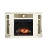 SEI Furniture Claremont Corner Convertible Electric Fireplace with Storage, New Ivory SEI Furniture